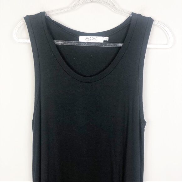 A. OK COEVOLUTION | Knot Front Midi Black Dress L - Picture 4 of 8